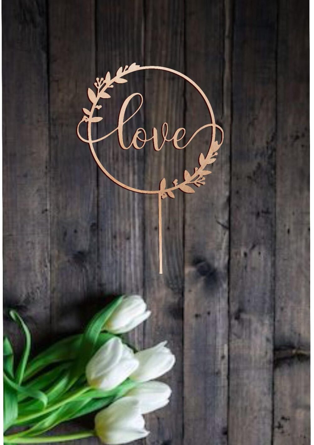 Love Cake Topper Rustic Wedding, Engagement, Bridal Shower