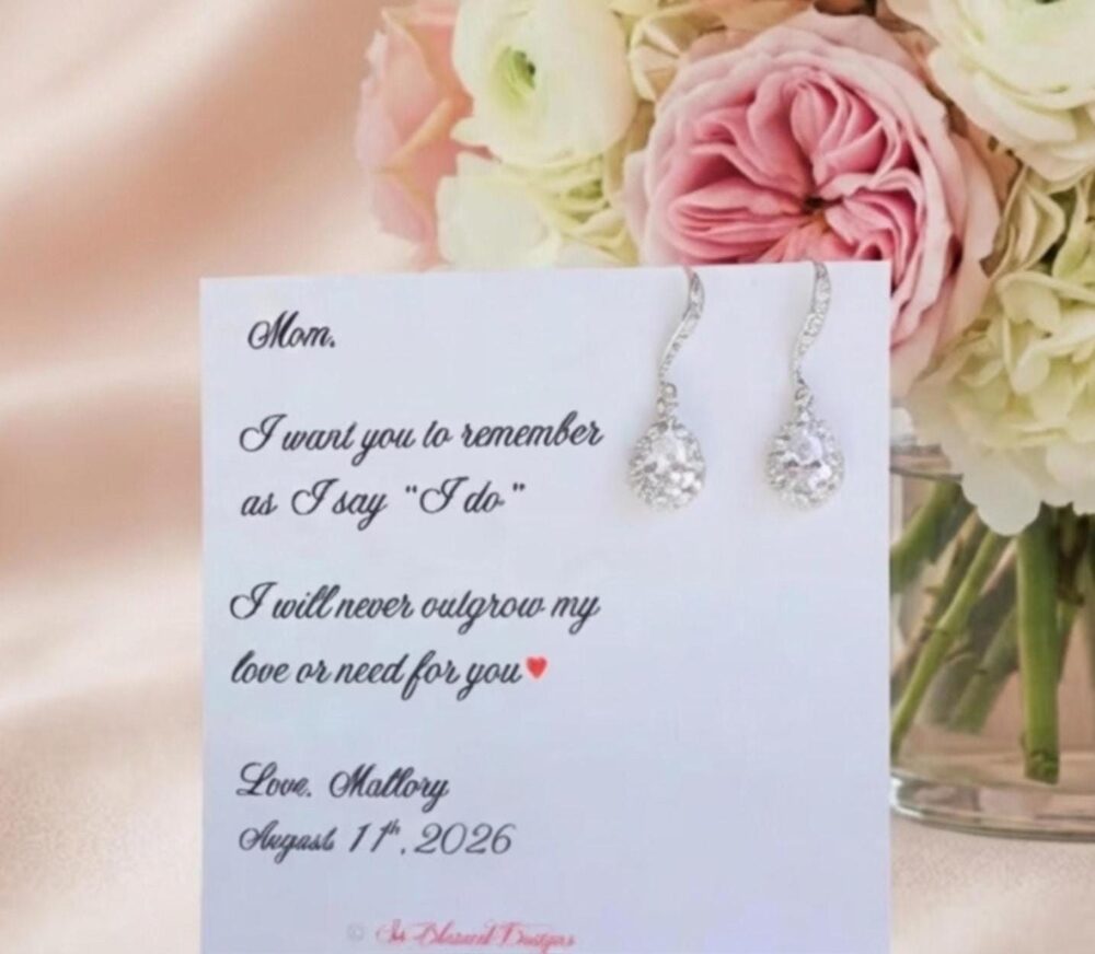 Bridal Earrings For Mom, Wedding Gift Mother Of The Bride, Dangle, Mother's Day Jewelry