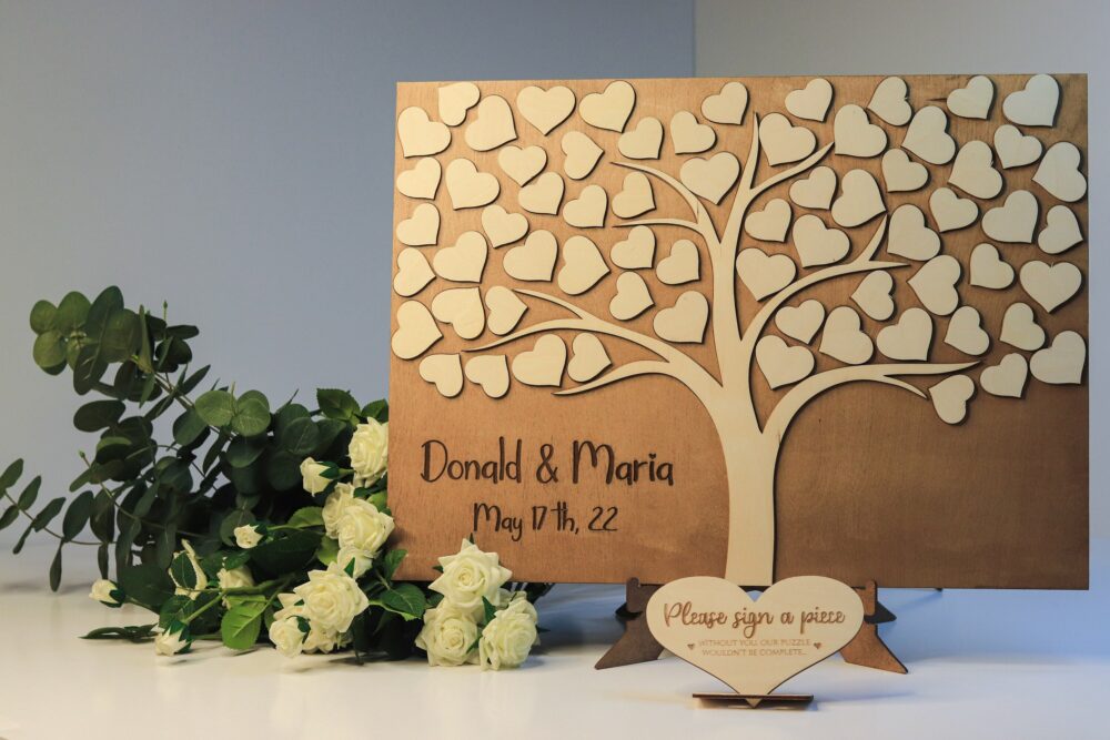 Wedding Guest Book Alternative Tree, Tree Book, 3D Custom Wood
