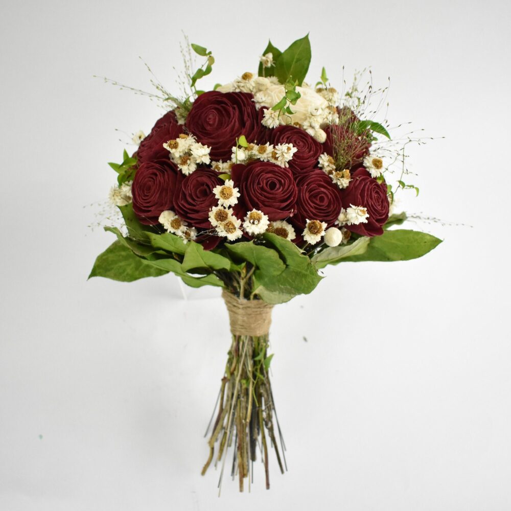 Rustic Rose Wood Wedding Sola Flower Bouquet
