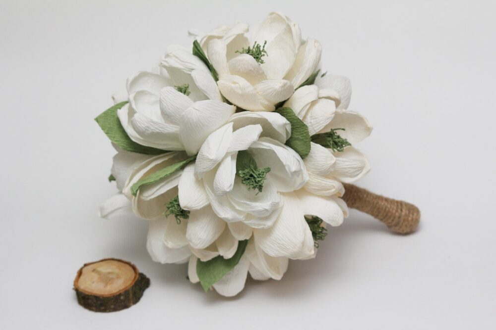 Rustic Wedding Bouquet - Magnolia Bouquet. Wedding Set. Magnolias Bouquet