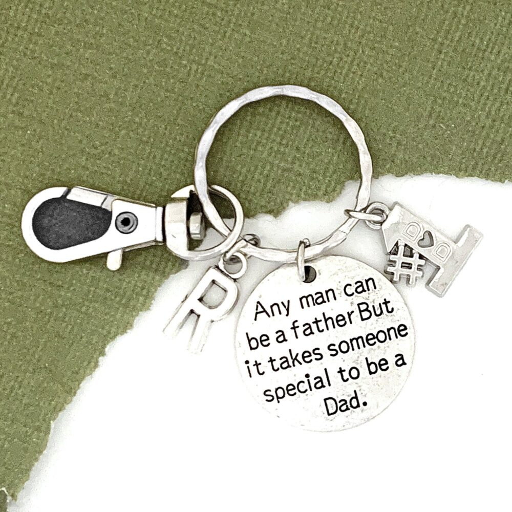 Dad Keychain, Father Key Chain, Fathers Day Gifts, Daddy Birthday Gift, Special Personalized Number One Dad, Christmas Gift