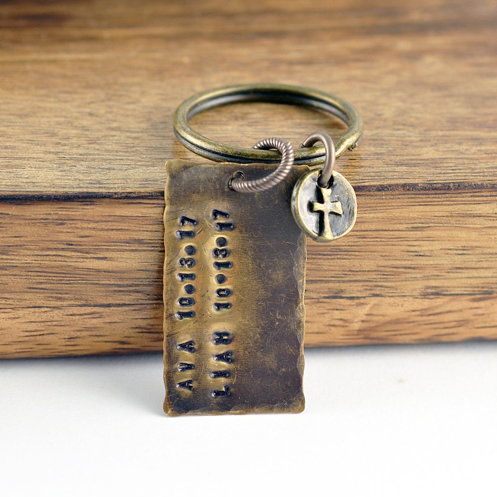 Father's Day Keychain Personalized, Dad Keychain, Gift, Fathers Keyring, Gift For Him, Hand Stamped Accessories