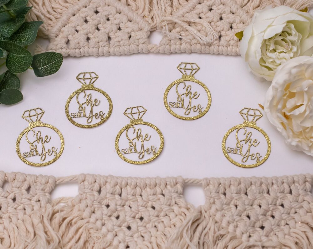 She Said Yes, Engagement Party Decorations, Confetti, Centerpiece, Ring Engaged, Bridal Shower Decor, 20 Piece