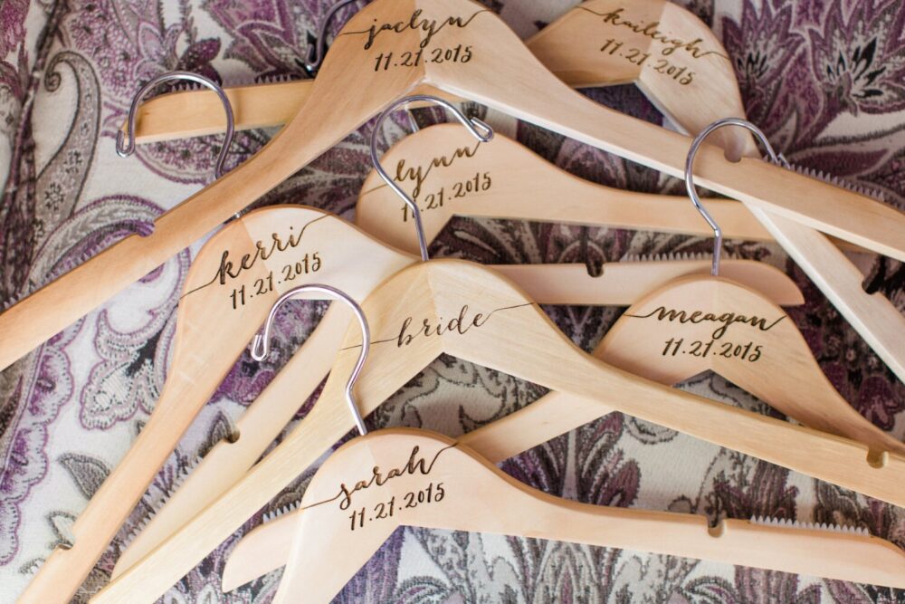 Bridesmaid Hangers Wedding Dress Hanger With Name Bride Bridesmaids Gift Party For & Groom | Item - Hnp300