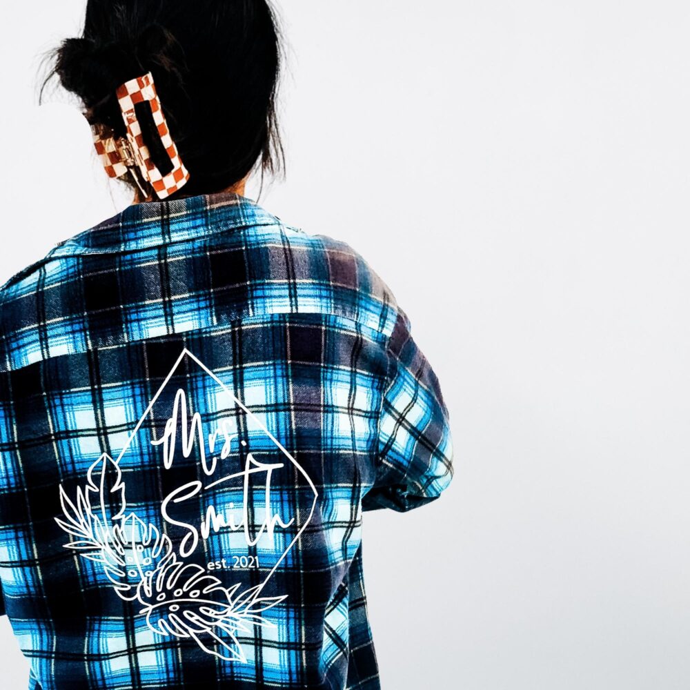 Repurposed Flannel Bridal Shirt | Custom Wedding Morning Personalized Party Vintage-Inspired Outdoor Look