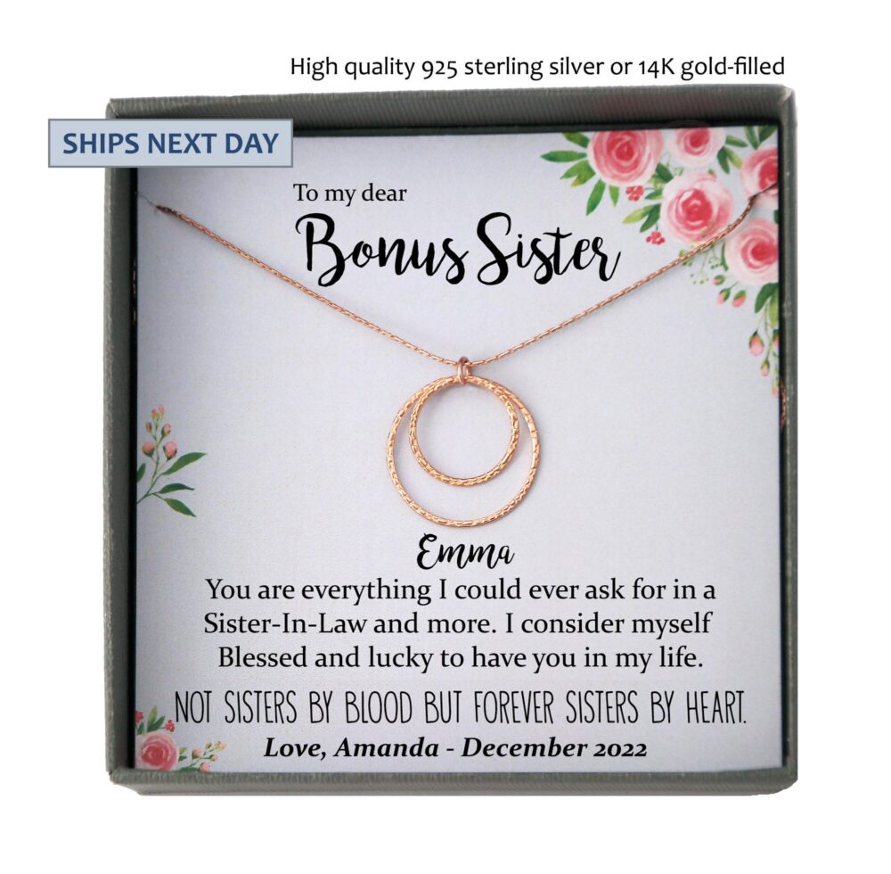 Sister in Law Necklace Sister-In-Law Christmas Gift For Unbiological Gift, Bonus Gift Personalized