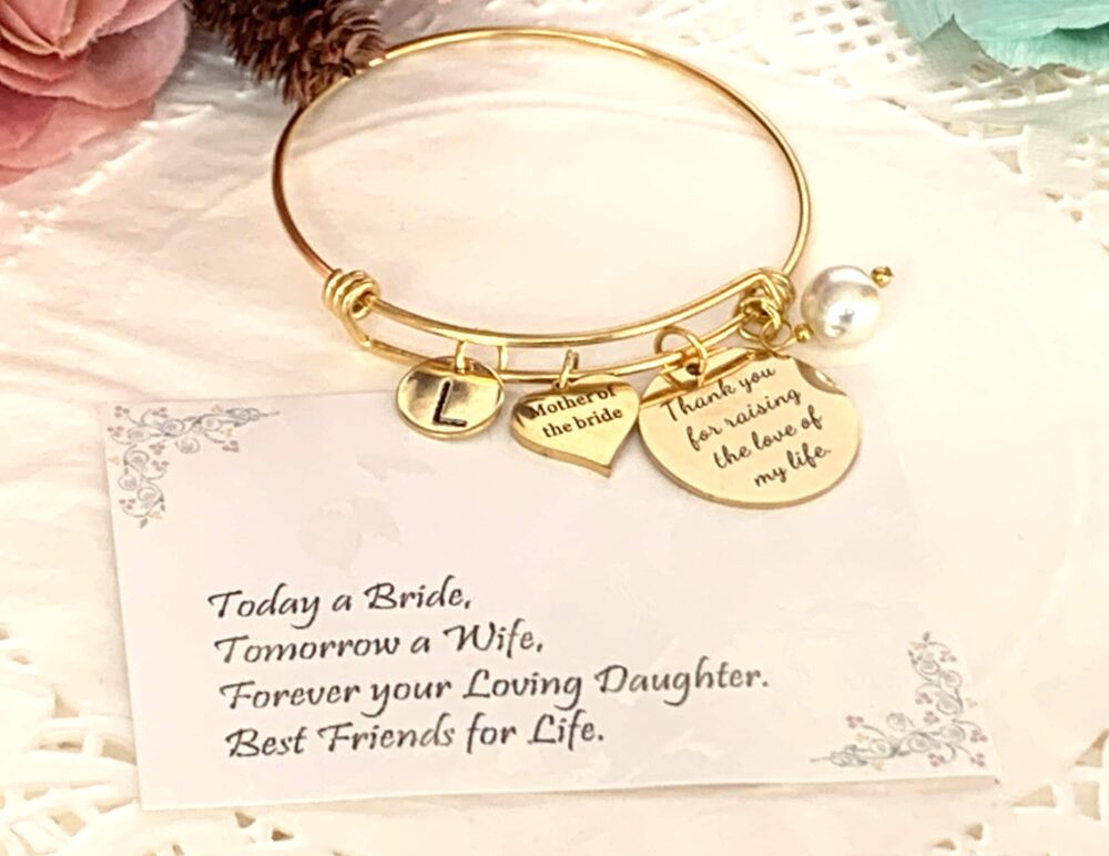 Mother Of Groom Wedding Gift, in Law Bangle Jewelry, Gift From Bride, The Bride Gift, Rehearsal Dinner Present
