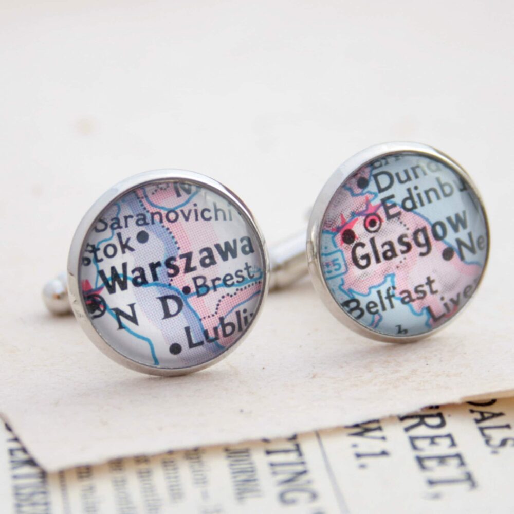Custom Cufflinks Vintage Map Personalized Cuff Links, Old Mens Jewelry Gift For Husband
