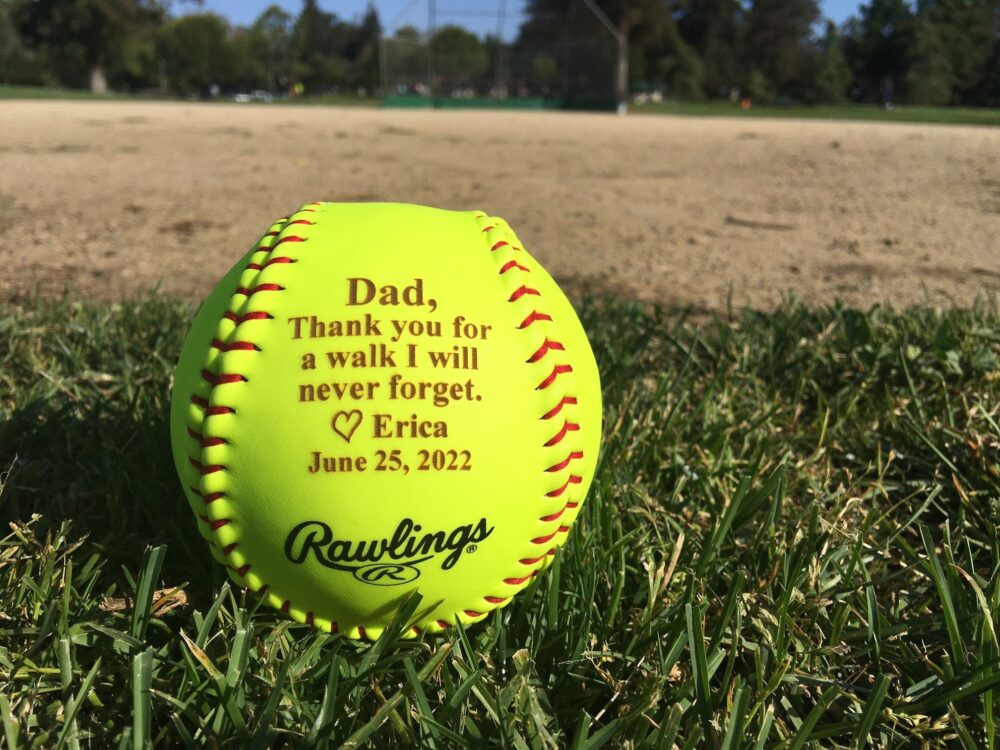 Father Of The Bride Gift, Thank You For Walk I Will Never Forget, Personalized Wedding Gift Dad, Daughter, 12" Softball