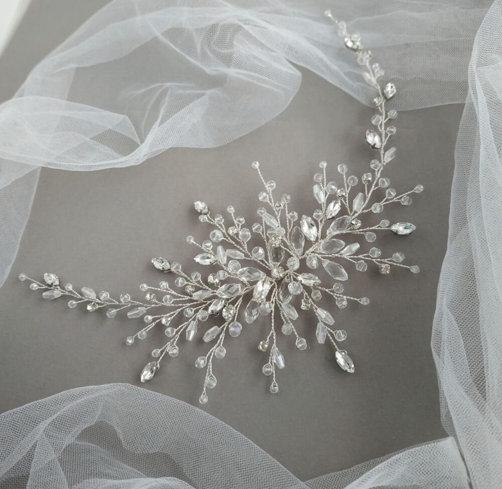 Crystal Wedding Hair Vine | Rhinestone Hairpiece Flexible Bridal Accessory
