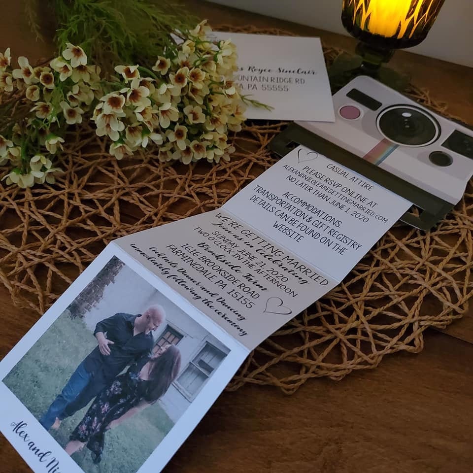 Retro Polaroid Camera Wedding Invitations, Look, Vintage, Photo Strip, Save The Date Cards