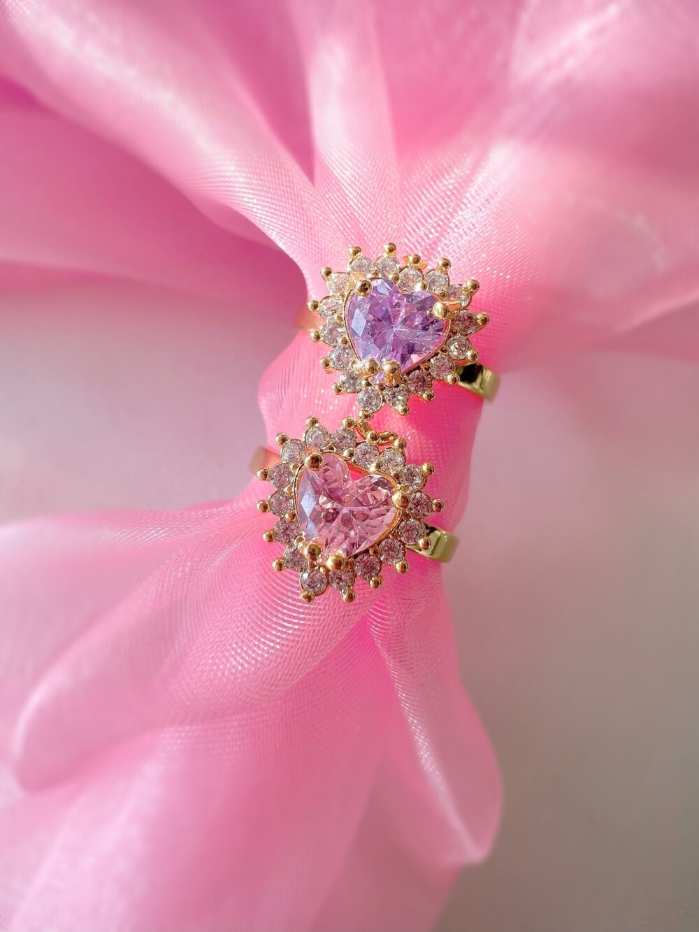 Princess's Heart Ring Pink & Purple Gemstone