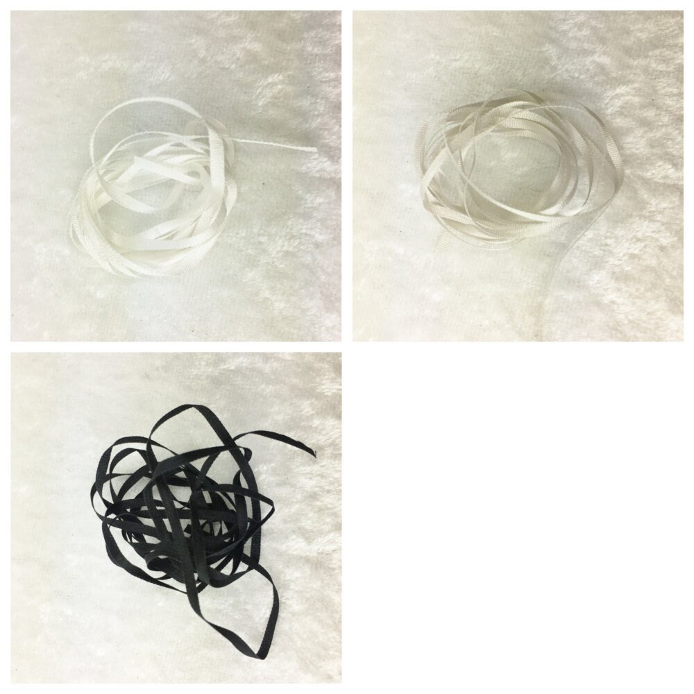 White, Shades Of Gray, Black Silk Ribbon For The Miniature Handmade, Dollhouse Miniatures