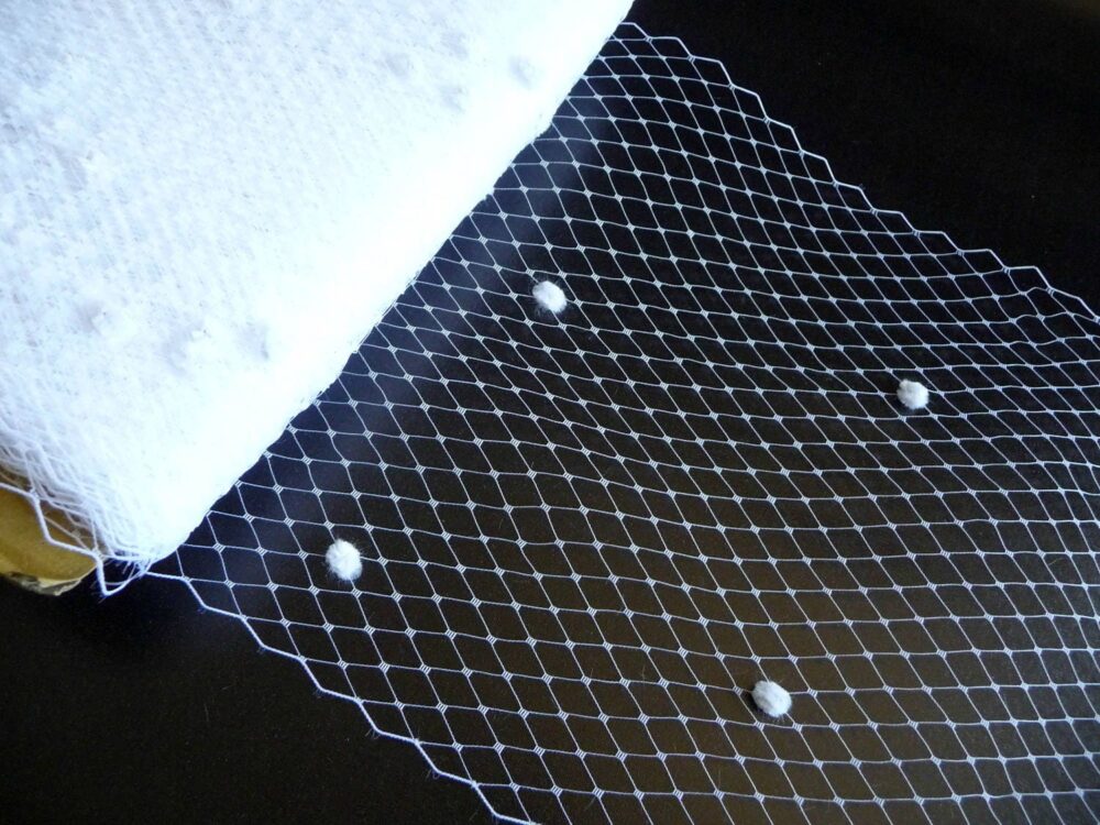 9 Inch White Dot Veiling For Hats Millinery Supply Chenille Dotted Birdcage Russian French Netting Diy Veils Blushers Fascinators