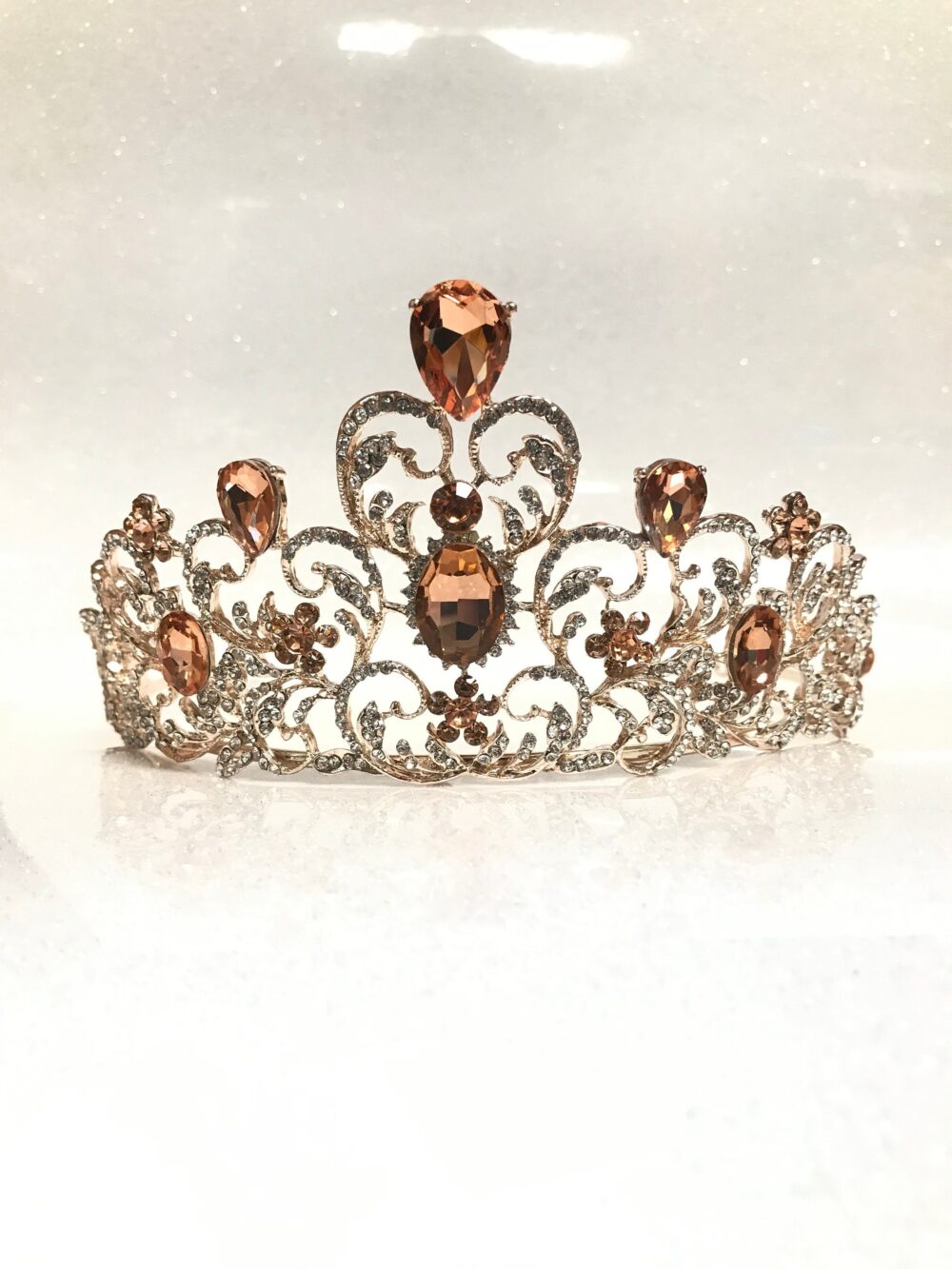 Rose Gold Tiara, Quinceanera Crown, Birthday Party Tiara, Girl Crown Princess Bridal Tiara Wedding Tiara