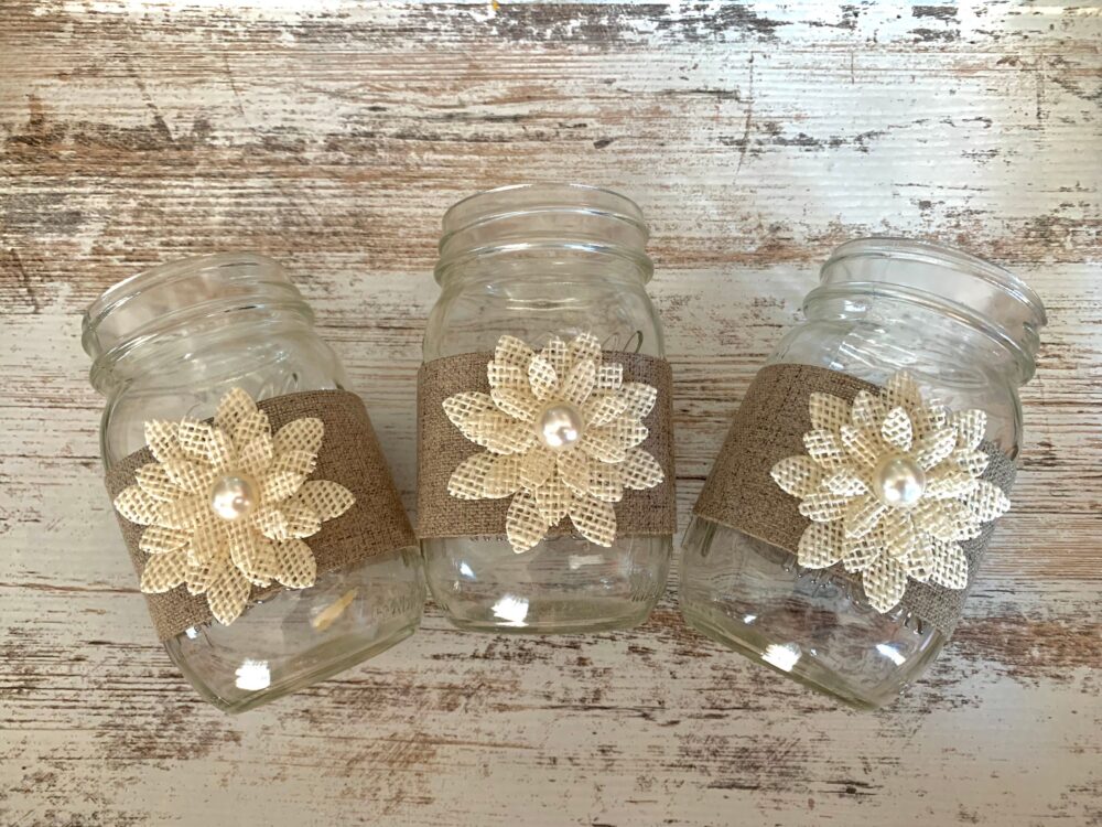 Mason Jar Centerpieces ~ Rustic Wedding Decorations Bridal Shower Decor Jars Are Not Included