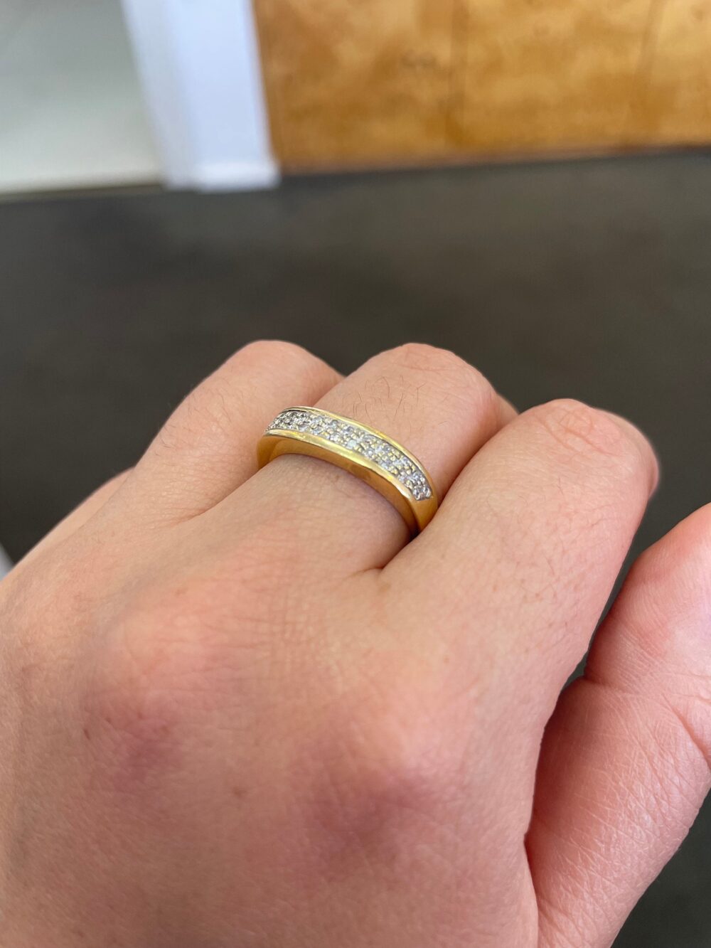 Men Diamond Gold Band, 0.25Ct Single Cut Natural Diamond, 18K Yellow Gold, Vintage Gold Ring, Vintage Men Men's Jewelry