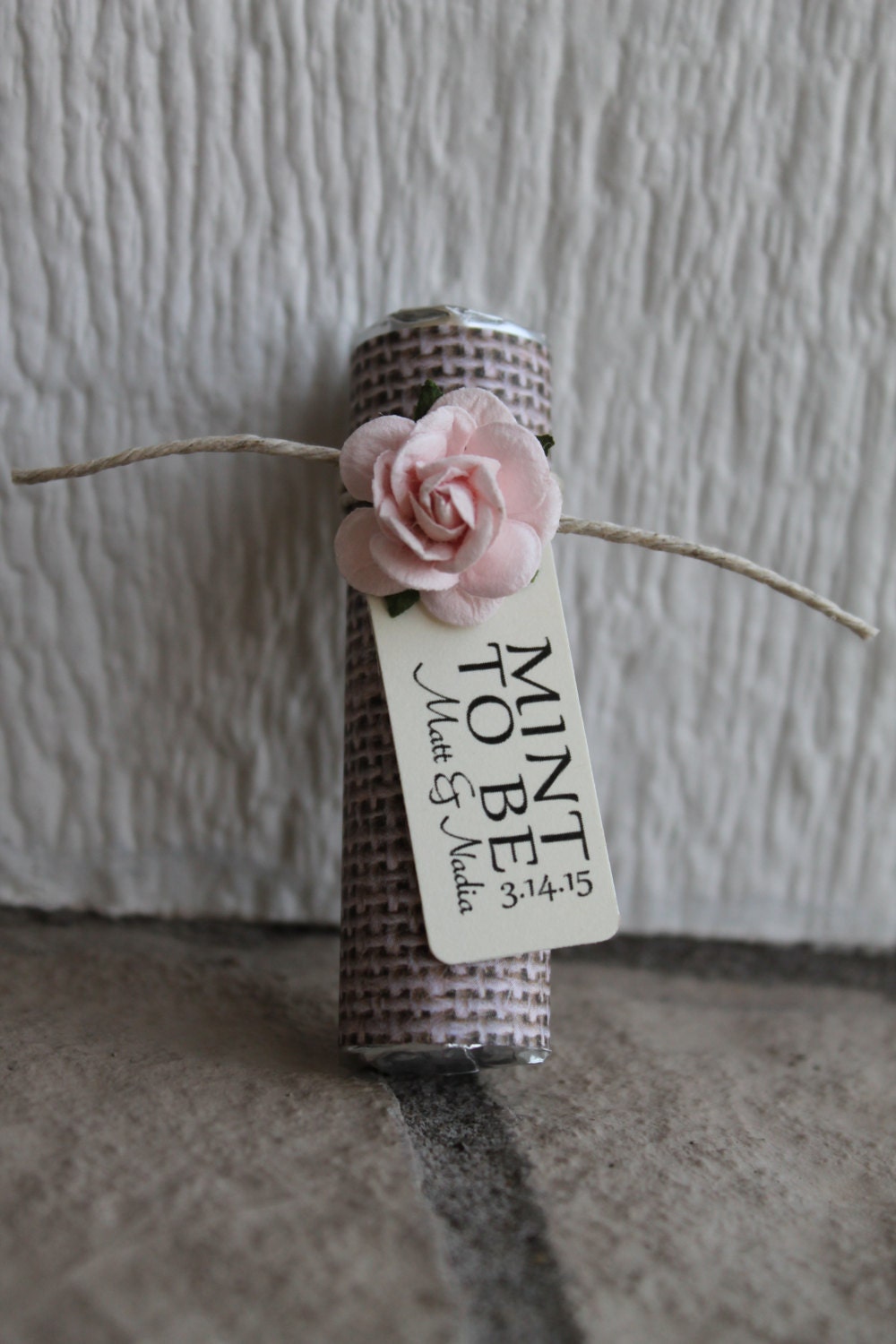 Personalized Mint Wedding Favors Burlap Rustic "Mint To Be" Tags | Set Of 225