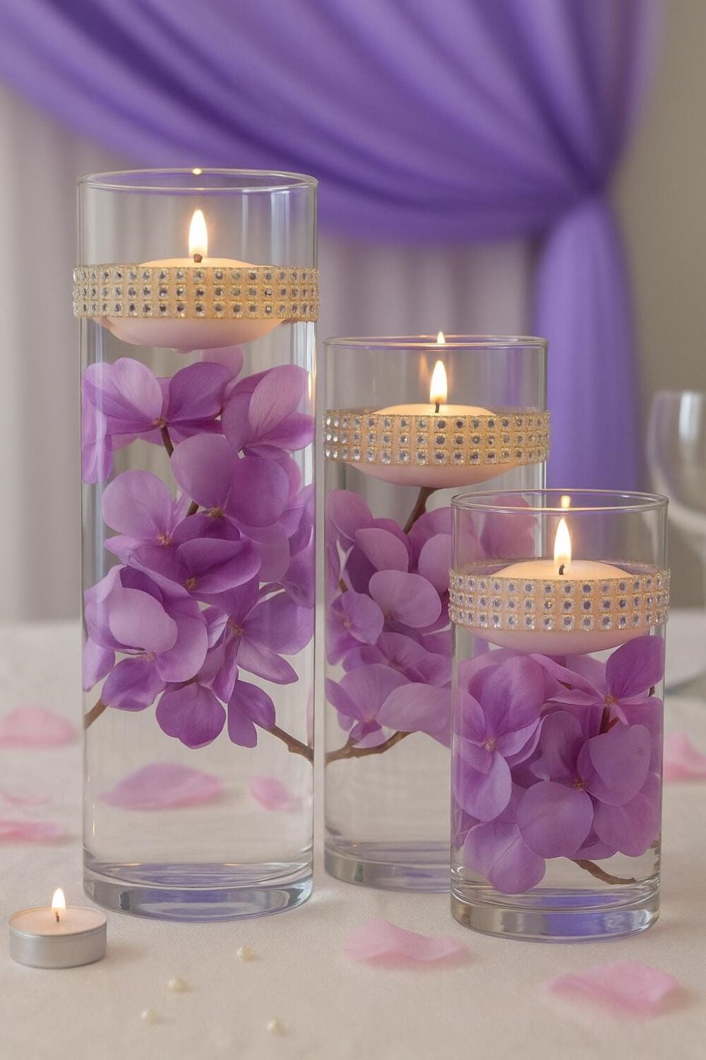 statement Floral Wedding Decor, Elegant Silk Arrangement in Cylinder Vase, Tall Centerpiece Idea, Flowers Vase