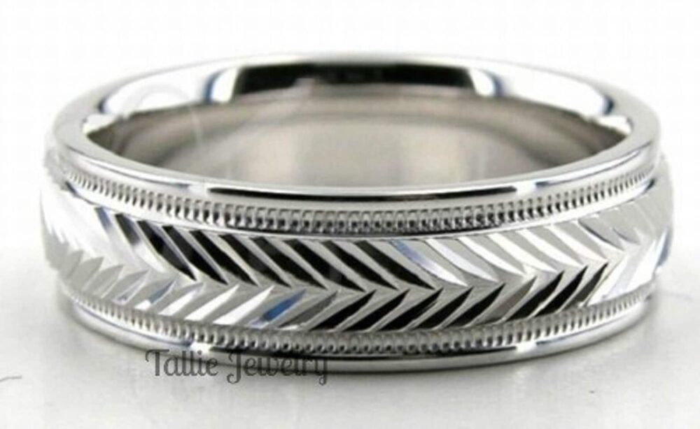 Platinum Wedding Bands, Rings, 6mm Shiny Finish Mens Rings For Men