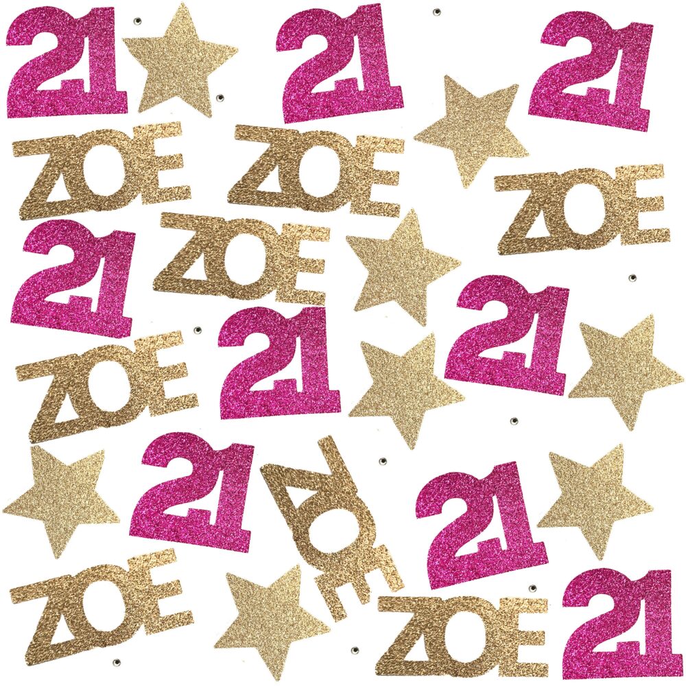Custom Name 21st Birthday Party Decorations, Pink & Gold Table Scatter Confetti, Confetti For Her