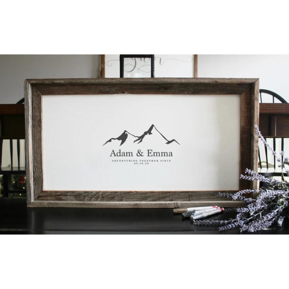 Mountain Wood Wedding Guestbook Unique Guest Book Alternative Ideas Adventuring Together Sign