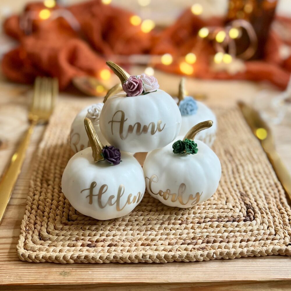 Pumpkin Place Setting, Wedding Names, Autumn Wedding, Fall Table Decorations, Card