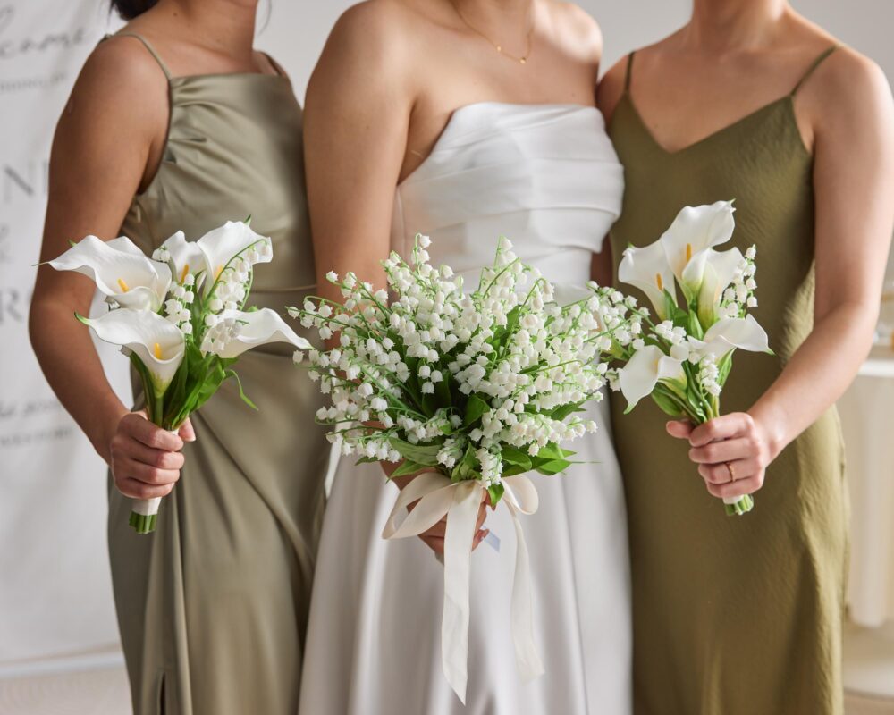 Lily Of The Valley Wedding Bouquet Rustic Bridal Bouquets, Artificial Flower, Corsage, Boutonniere, Accessories, Decor