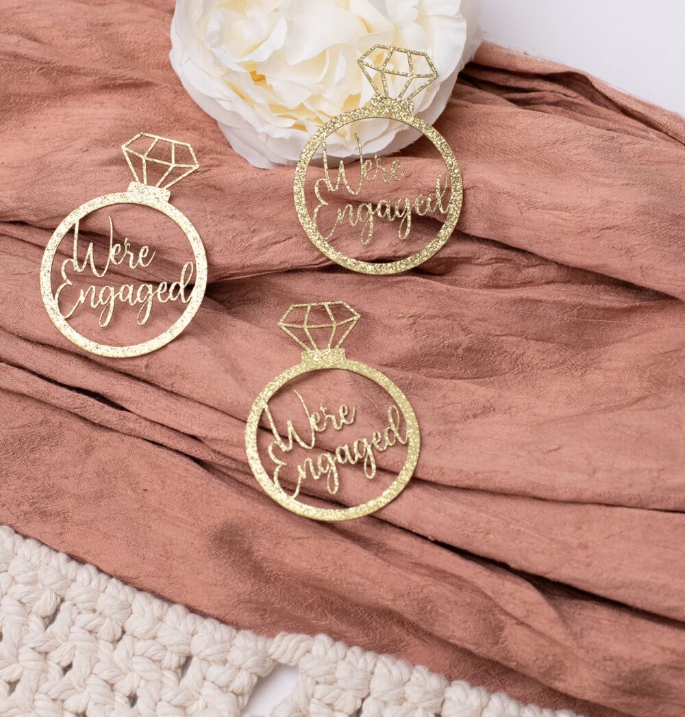 We're Engaged, Engagement Party Decorations, Confetti, Centerpiece, Ring Engaged, Bridal Shower Decor, 20 Piece