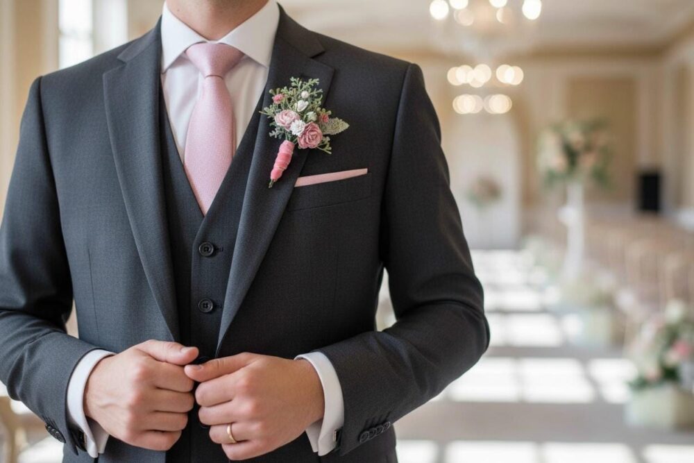 Dusty Rose Wedding Boutonniere Blush Pink Floral Buttonhole