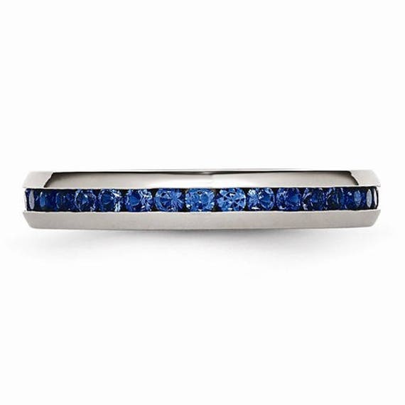 Stainless Steel Wedding Bands, Rings, Rings For Men, Mens Blue Cz Ring