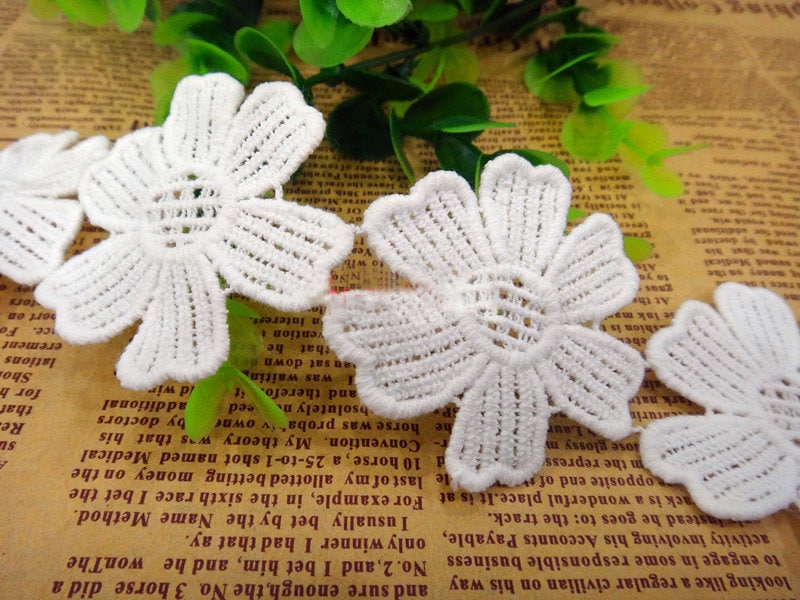 10 Yards/Lot Width 5.3cm 2.08" White Cotton Water Soluble Lace Trim Ribbon Fabric For Dress Skirt Clothes L4K714 1120826