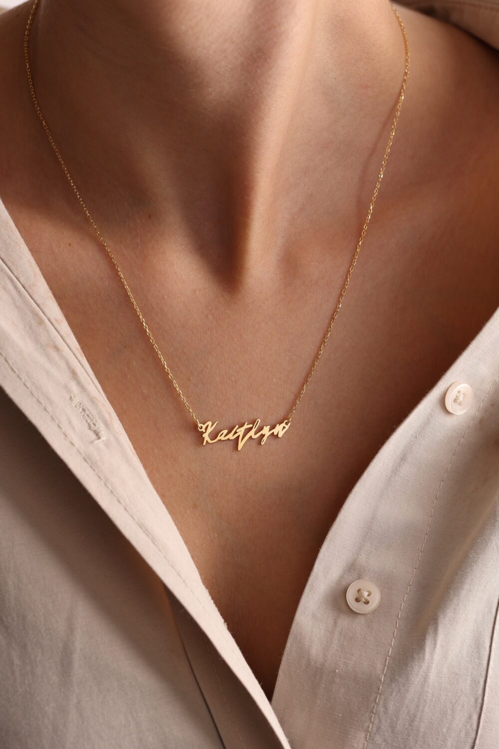 Signature Necklace, Personalized Dainty Name Custom Jewelry, Gift, Gift For Moms