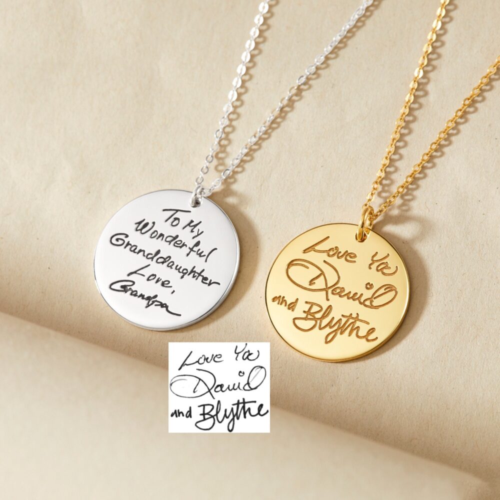 Handwriting Keepsake Necklace, Sterling Silver Personalized Signature Jewelry, Pendant, Gift For Mom