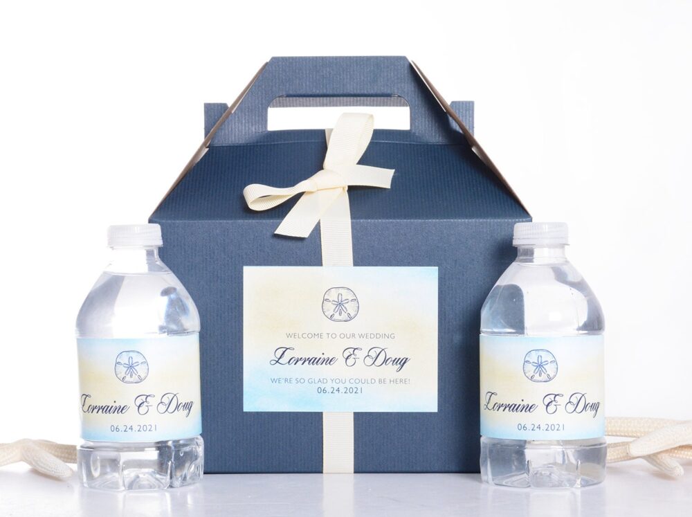 Beach Wedding Favor Boxes, Welcome Box Kits, Hotel Gift Sets, Survival Kit Boxes #wdig-343