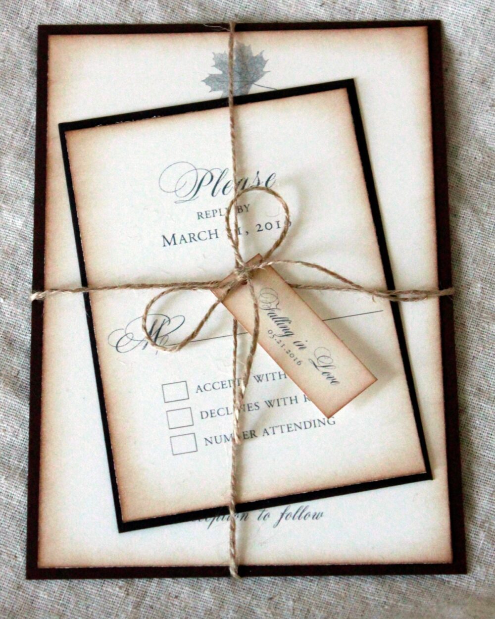 Rustic Kraft Wedding Invitations, Fall Elegant Design