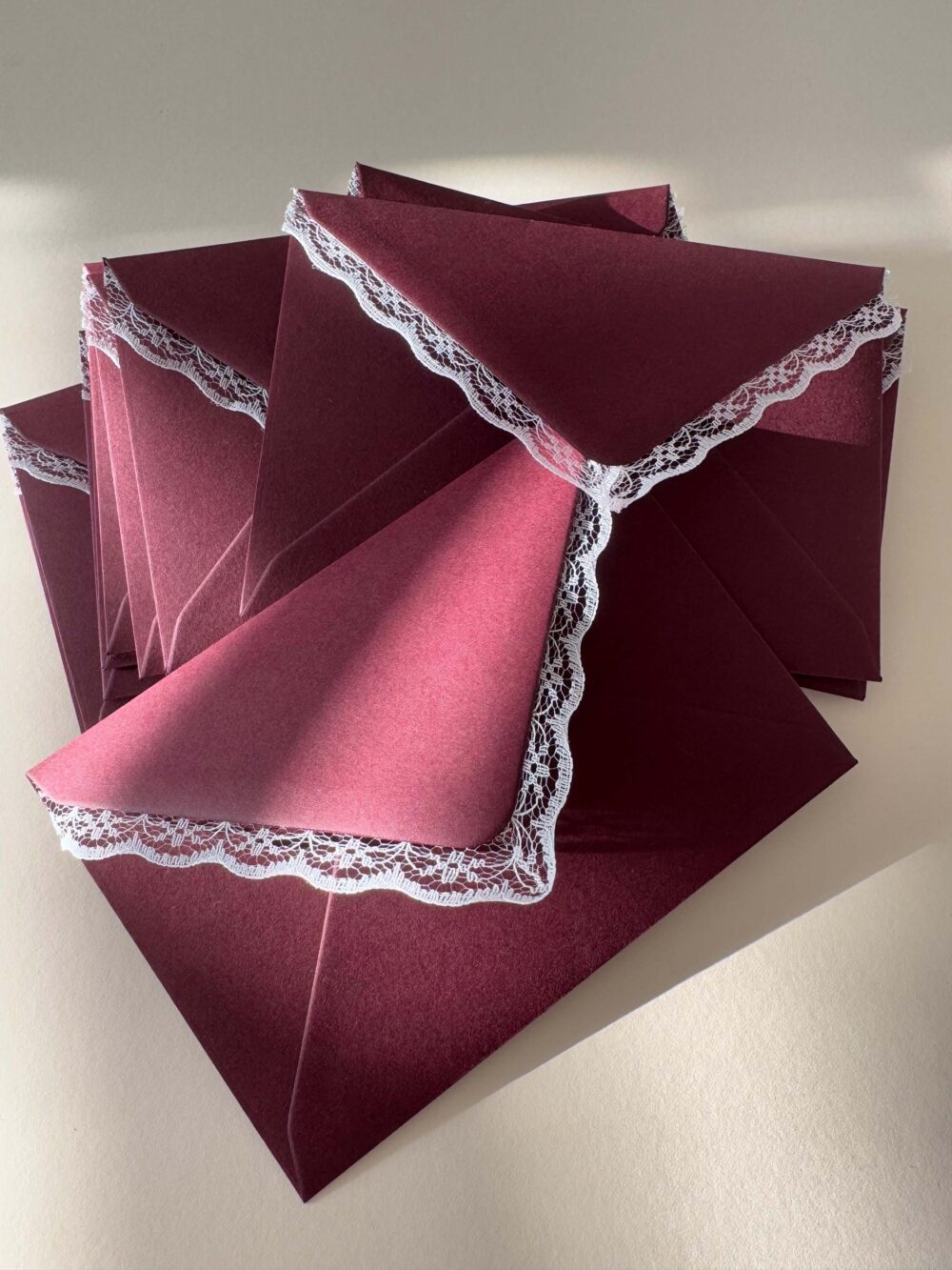 Lace Trim Envelopes | Vintage Inspired Wedding Save The Date C6