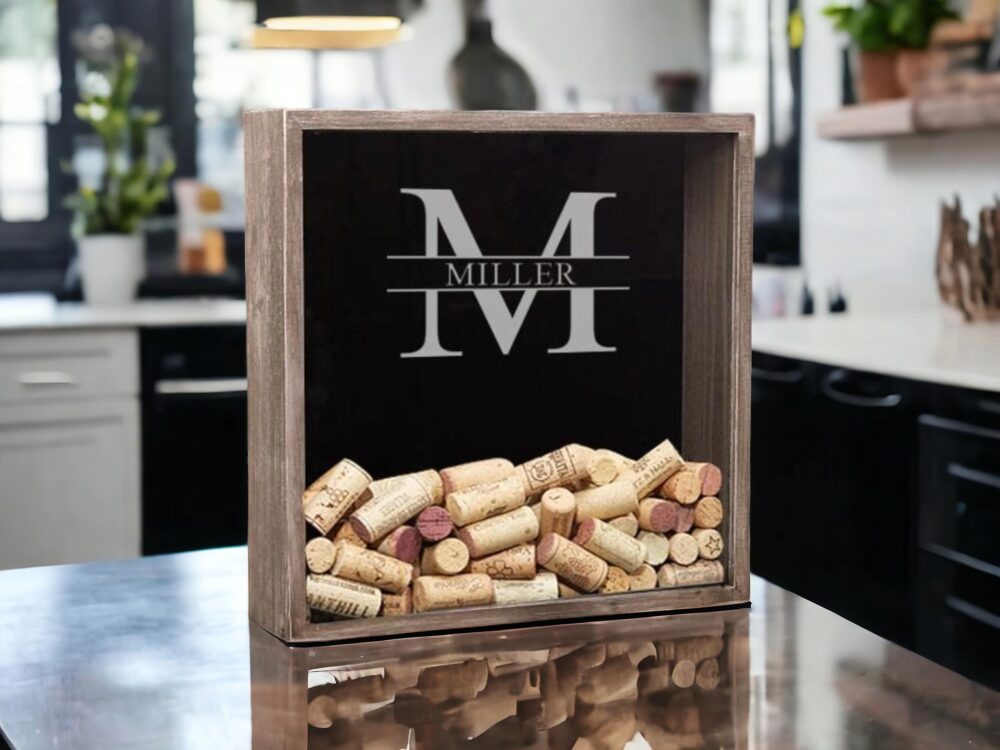 Personalized Shadow Box, Wine Cork Holder, Wooden Frame, Keeper, Wedding Gift, Gift For Mom Or Wife, Wall Box