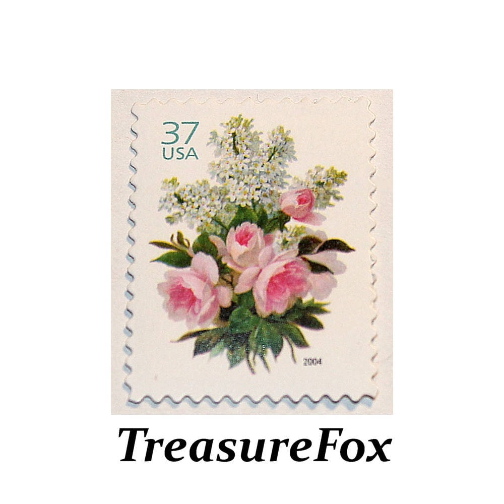 Ten 37C Lilac & Roses Stamps .. Unused Us Postage Stamp Perfect For Wedding Invitations, Save The Date, Rsvps. Pack Of 10 | Victorian