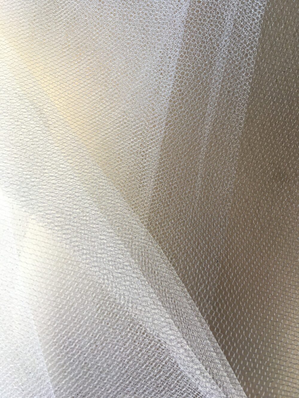 60" Remnant Fine White Silk Tulle 68" Wide Illusion Fabric From England