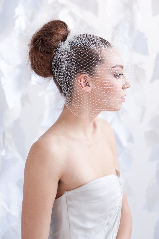 Vintage Birdcage Wedding Veil, Russian Net, Bridal Veil