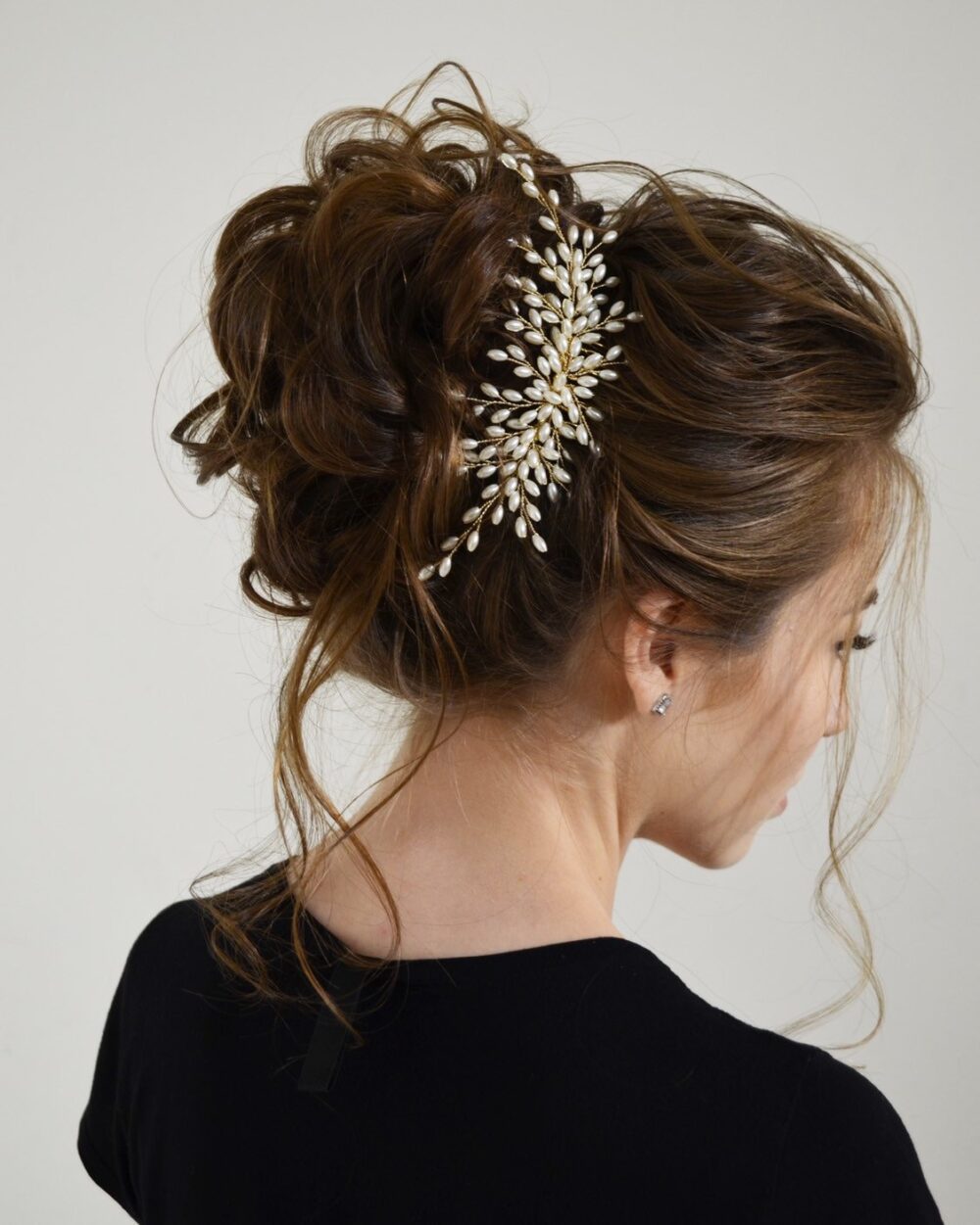 Bridal Pearl Hair Comb, Wedding Pearl Headpiece, White Silver Accessories, Bridesmaids & Prom Jewelry