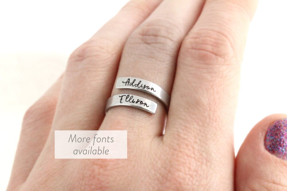 Personalized Name Ring For Mom, Mother's Day Gift, Custom Wrap With Kids' Names