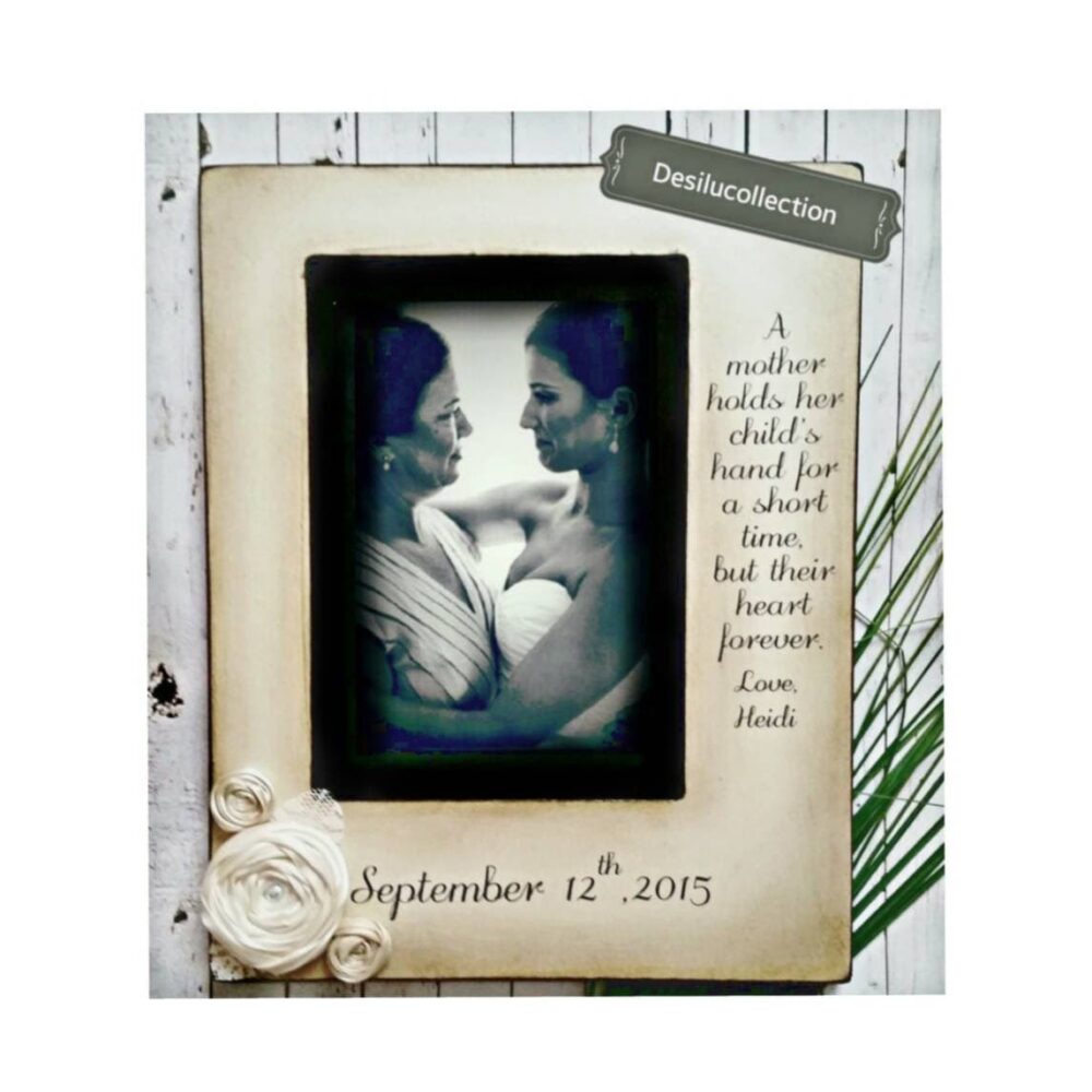 A Mother Holds Her Childs Hand, Mom Picture Frame, Wedding Photo Gift To Mom, Rustic Wood Day Gifts For 4x6