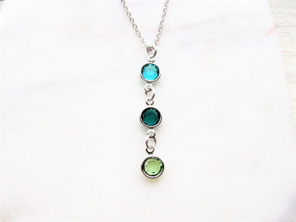 Personalized Gift For Mom From Kids, Silver Family Birthstone Necklace, Mother Jewelry Gifts Mothers Day Birthday Christmas Push Present