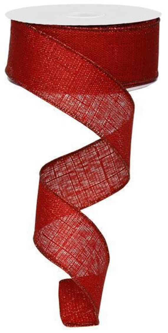 Red Wired Metallic Royal Burlap Ribbon 1.5" X 10 Yard Roll Rg0101224