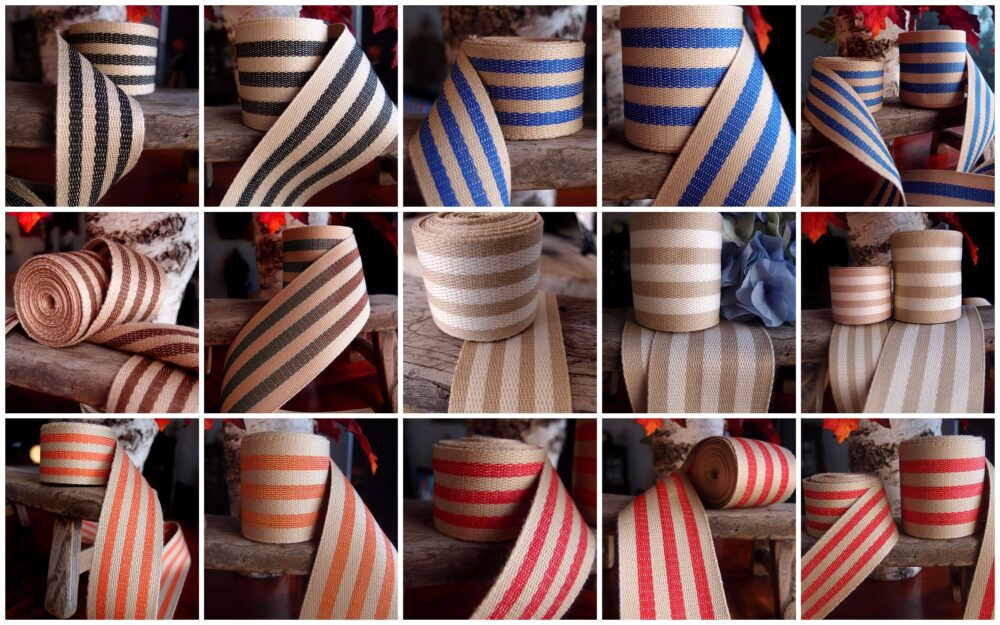 Bold Stripes Faux Burlap Ribbon 10 Yards - Color & Size Free Shipping
