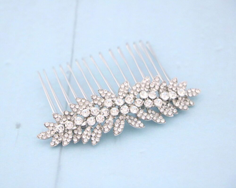 Silver Rhinestone Wedding Hair Comb Crystal Clip Gold Veil Bridal Accessories Rose Gold