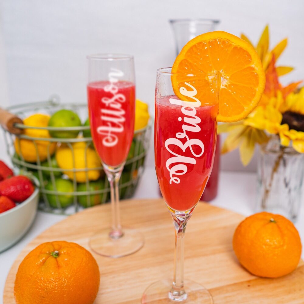 Wedding Champagne Flute Set Of 8, Party Favors, Flute, Glass, Wedding, Etched